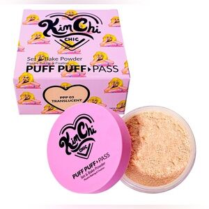 Kimchi Chic Beauty Puff Puff Pass Set and Bake Powder, Loose Face Powder
